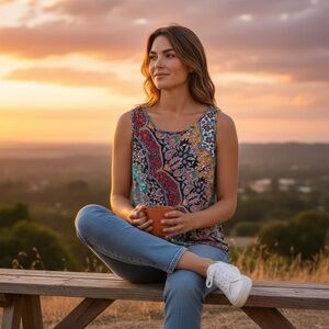 Feathers By Tolani Women's Top Size Large